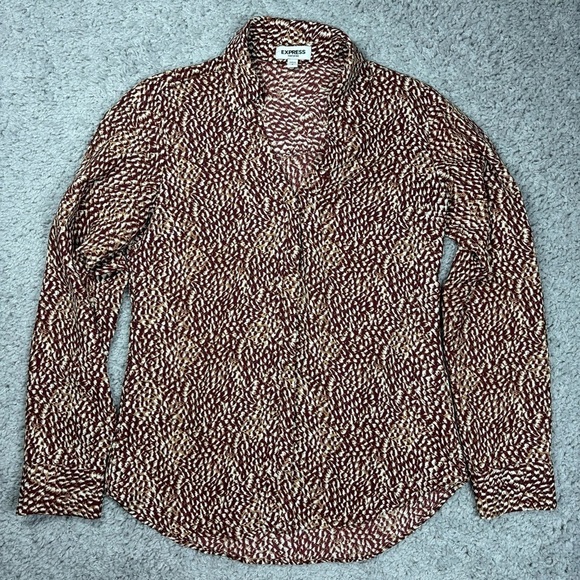 Express Blouse Womens Small Portofino Office Professional Work Modest Pictures - Picture 1 of 5